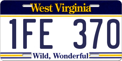 WV license plate 1FE370