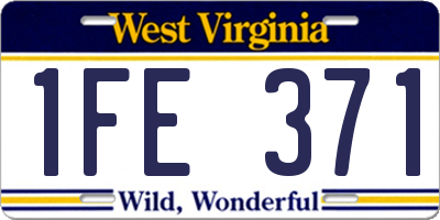 WV license plate 1FE371