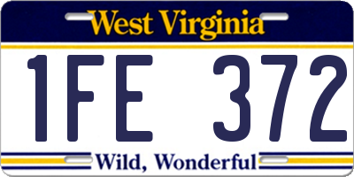 WV license plate 1FE372