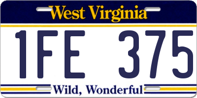 WV license plate 1FE375