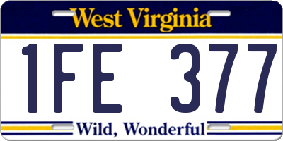 WV license plate 1FE377