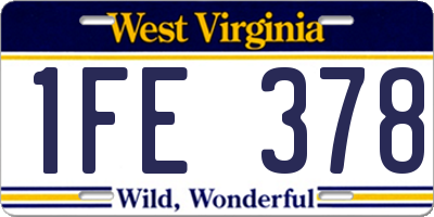 WV license plate 1FE378