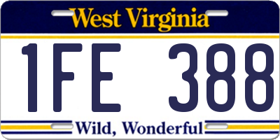 WV license plate 1FE388