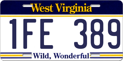 WV license plate 1FE389