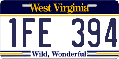 WV license plate 1FE394