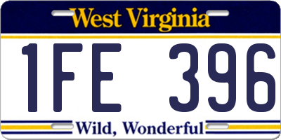 WV license plate 1FE396