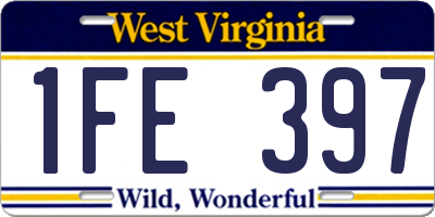 WV license plate 1FE397