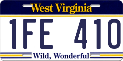 WV license plate 1FE410