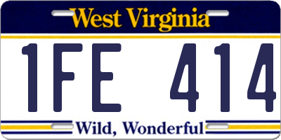 WV license plate 1FE414