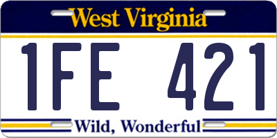 WV license plate 1FE421