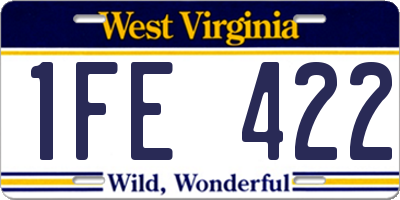 WV license plate 1FE422