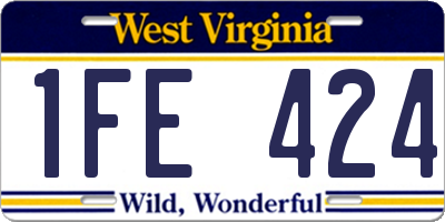 WV license plate 1FE424
