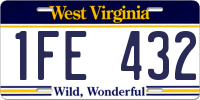 WV license plate 1FE432