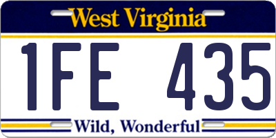 WV license plate 1FE435