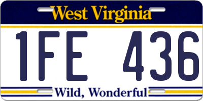 WV license plate 1FE436