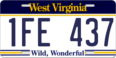 WV license plate 1FE437