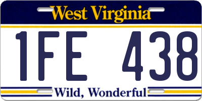 WV license plate 1FE438