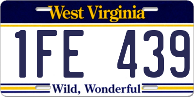 WV license plate 1FE439