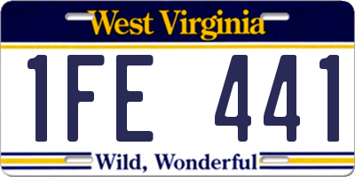 WV license plate 1FE441