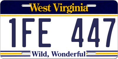WV license plate 1FE447