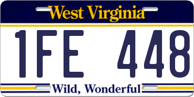 WV license plate 1FE448