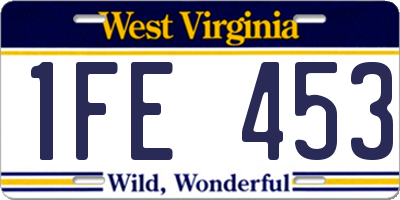 WV license plate 1FE453