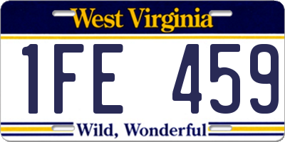 WV license plate 1FE459