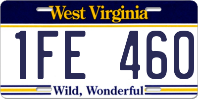 WV license plate 1FE460