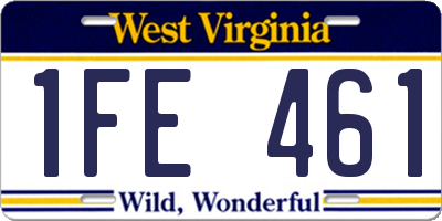 WV license plate 1FE461