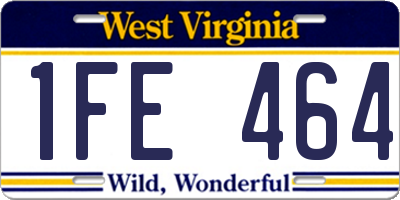 WV license plate 1FE464