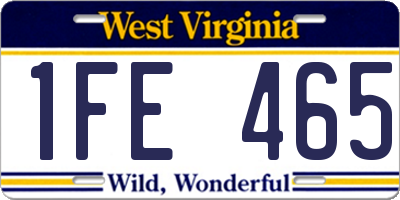 WV license plate 1FE465