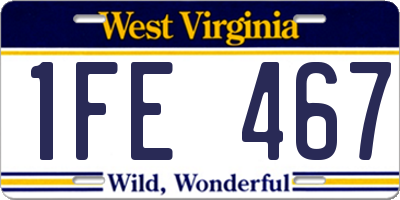 WV license plate 1FE467