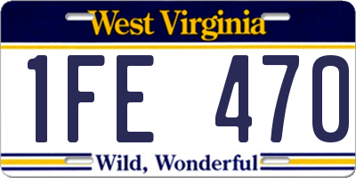 WV license plate 1FE470