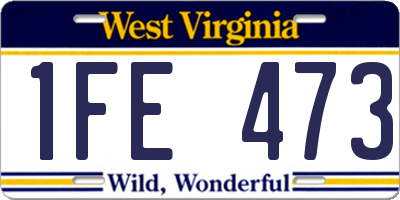 WV license plate 1FE473