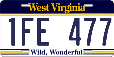WV license plate 1FE477