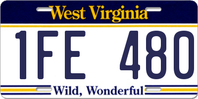 WV license plate 1FE480