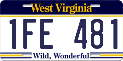 WV license plate 1FE481