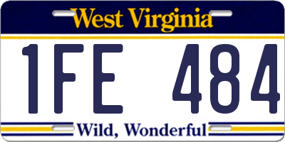 WV license plate 1FE484
