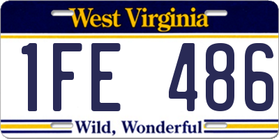 WV license plate 1FE486