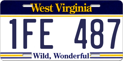 WV license plate 1FE487