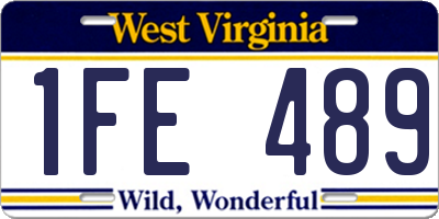 WV license plate 1FE489