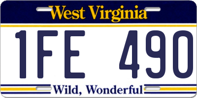 WV license plate 1FE490