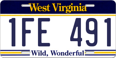 WV license plate 1FE491