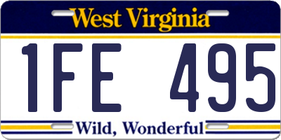WV license plate 1FE495