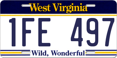 WV license plate 1FE497