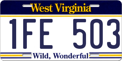 WV license plate 1FE503
