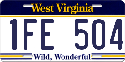 WV license plate 1FE504