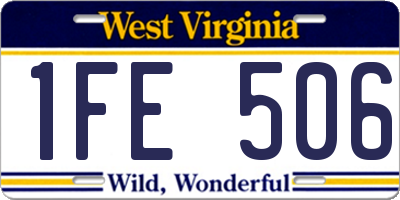 WV license plate 1FE506
