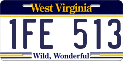 WV license plate 1FE513