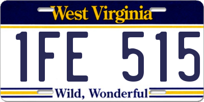 WV license plate 1FE515